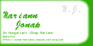 mariann jonap business card
