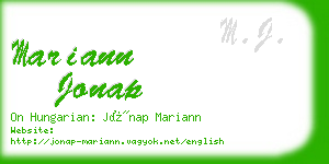 mariann jonap business card